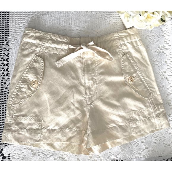 NWT Vince Slouchy Drawstring Shorts Linen Blend - Picture 3 of 13